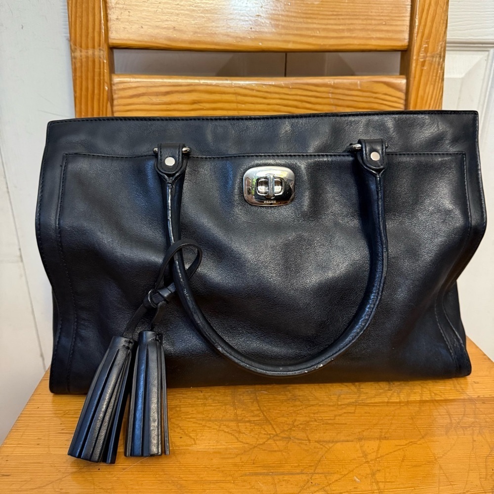 Coach Legacy Chelsea Black Leather Carryall Bag Purse